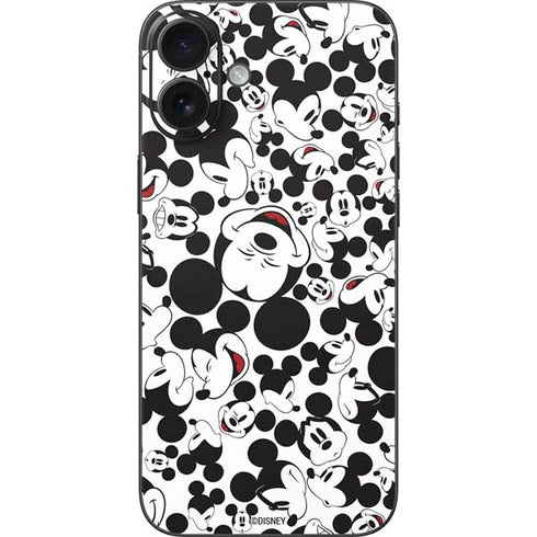 Disney Mickey Mouse Face Pattern iPhone 16 Plus Skin